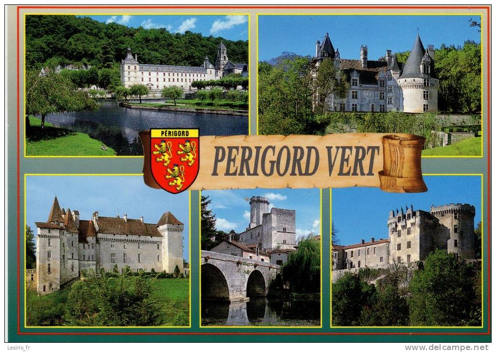 CP - EN PARCOURANT LA DORDOGNE - PERIGORD VERT - MULTIVUES - BRANTOME - CHATEAU DE PUYGUILHEM - CHATEAU L'EVEQUE - BOURD - Otros & Sin Clasificación