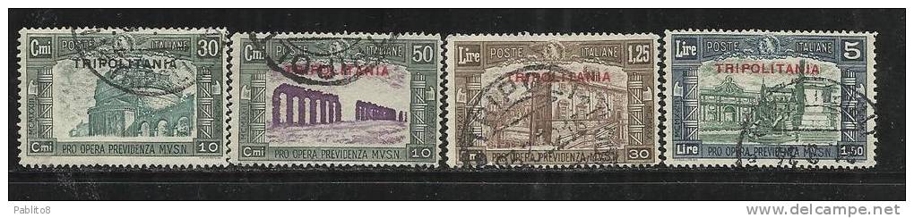 TRIPOLITANIA 1930 MILIZIA III L. SERIE COMPLETA TIMBRATA - Tripolitaine