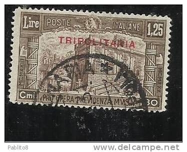 TRIPOLITANIA 1930 MILIZIA III L. 1,25 + 30c TIMBRATA - Tripolitania