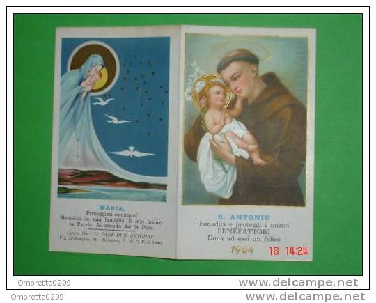 Calendarietto Anno 1964 - Maria /Famiglia/Lavoro/Patria/P Ace  -  "Pane S.Antonio Da Padova " - Convento S.Croce Bologna - Formato Piccolo : 1961-70