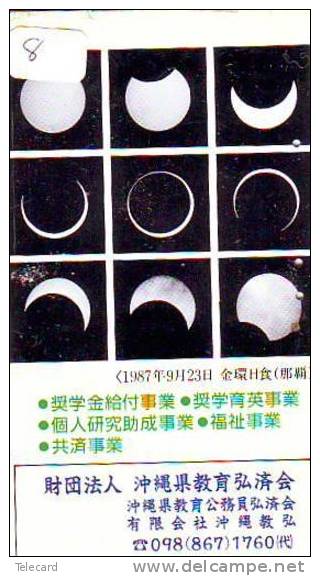 TELECARTE JAPON * PHONECARD JAPAN *  Éclipse Soleil - Solar Eclipse - Éclipse Lunaire - Lunar Eclipse (8) - Astronomie