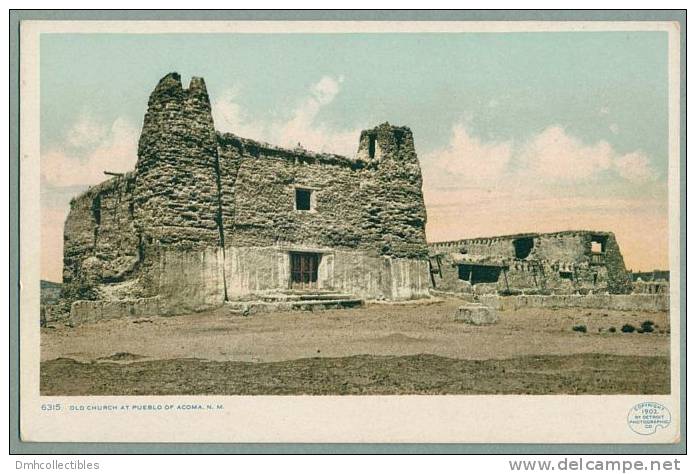 Pueblo Of Acoma Old Church New Mexico, 1902 Detroit Publishing Co. Postcard (gg-52) - Other & Unclassified