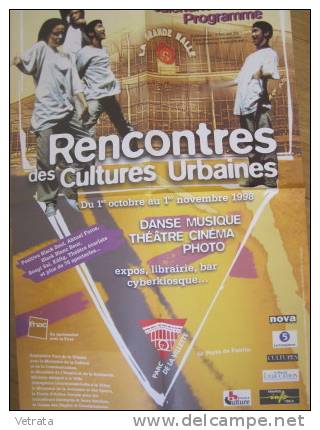 Affiche Programme : Rencontre Des Cultures Urbaines 1998 (Recto Verso, 60x40 Cm) - Affiches & Posters