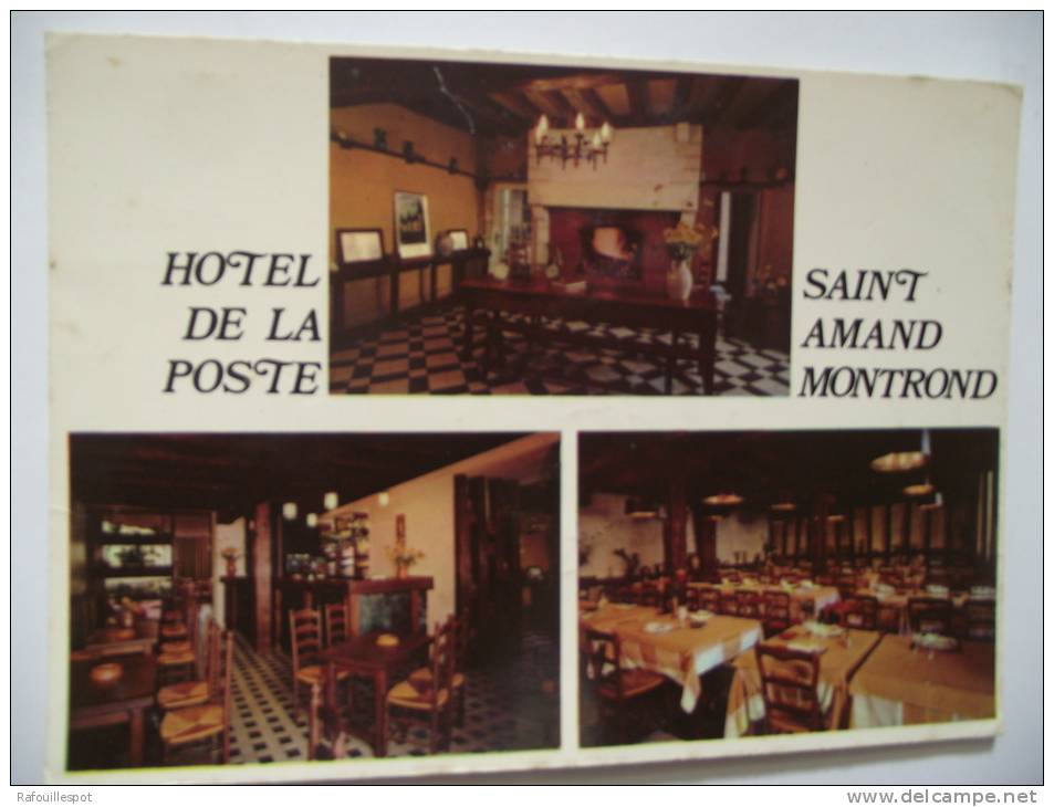 Cpm Souvenir De St Amand Montrond Hotel De La Poste - Saluti Da.../ Gruss Aus...