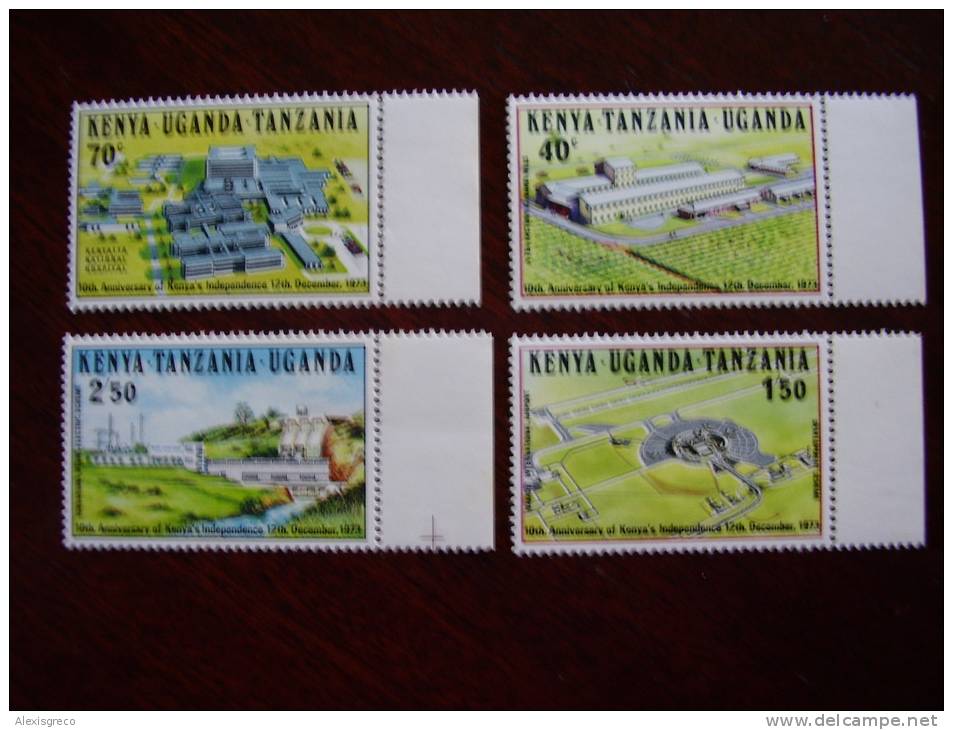 KUT 1973 10th.Anniv KENYAN INDEPENDENCE  Issue 4 Values To 2/50  MNH. - Kenya, Uganda & Tanzania