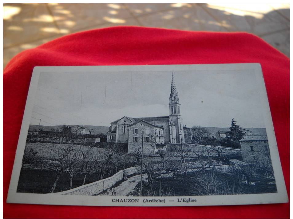 Cpa Ardeche Chauzon  L,eglise - Autres & Non Classés