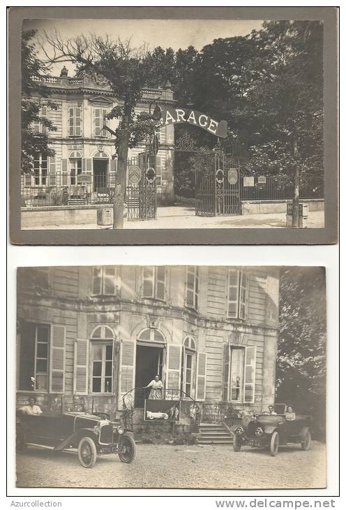 AUXERRE . GARAGE CITROEN .CHATEAU DES CONTES DE SPARRE . 1921  X2 PHOTOS - Coches