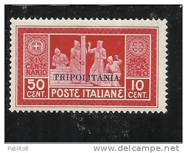 TRIPOLITANIA 1929 MONTECASSINO 50c + 10c  MNH - Tripolitaine