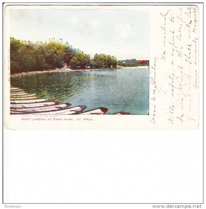 Boat Loading At Como Park St Paul Minnisota Postmark 1905 Recieved Stamp Winona - St Paul