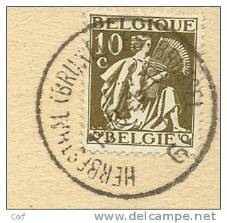 337 Op Kaart Met Stempel HERBESTHAL (BRUXELLES) BRUSSEL 6 - 1932 Cérès Et Mercure