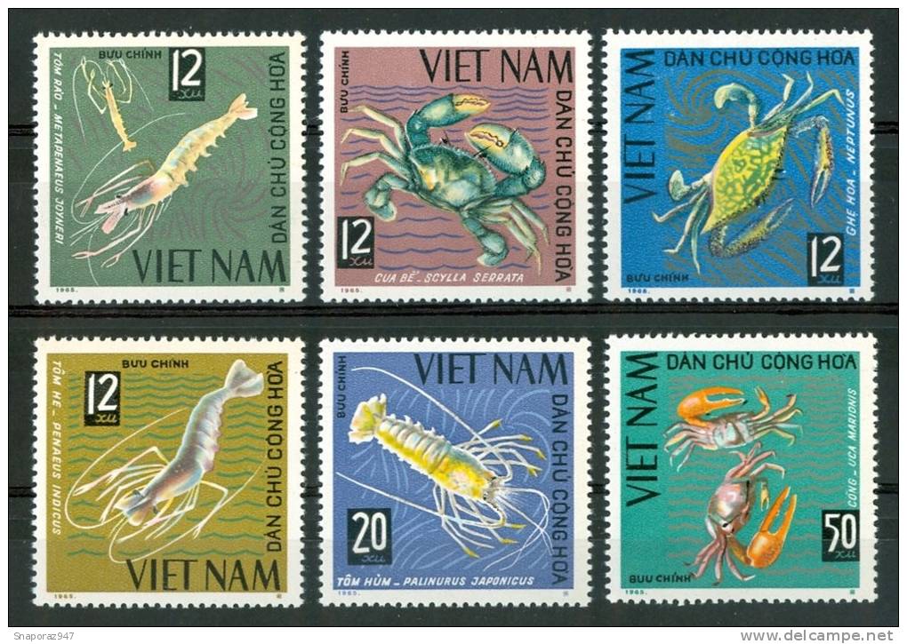 1965 Vietnam Crostacei Crustaceans Crustaces Set MNH** B16 - Crustaceans