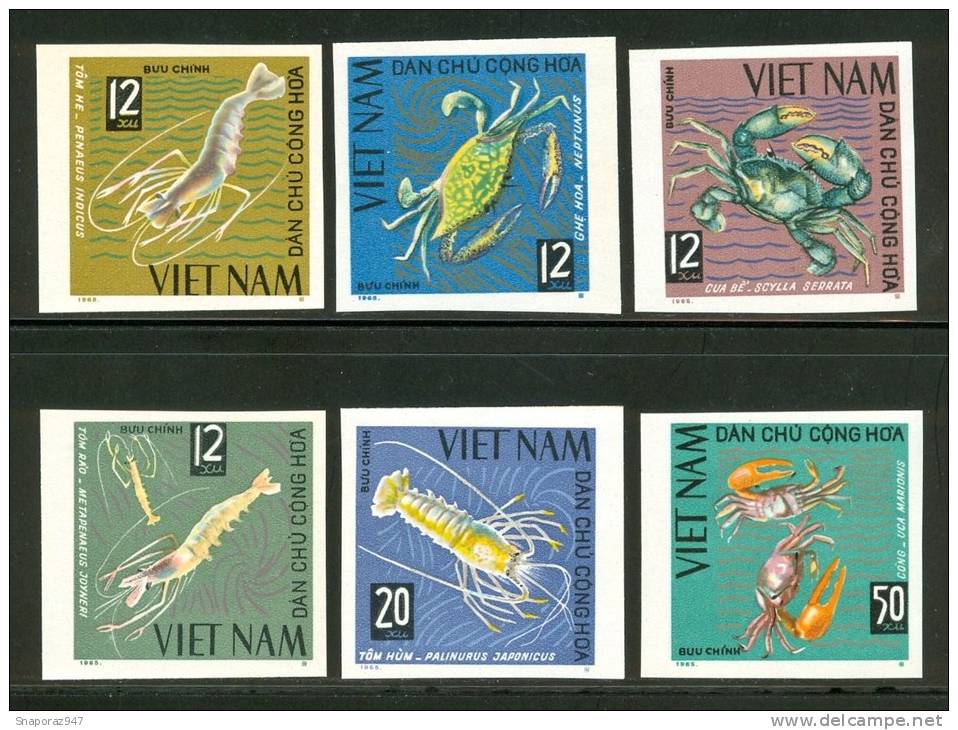 1965 Vietnam Crostacei Crustaceans Crustaces Imperforate Set MNH** B16 - Crustaceans