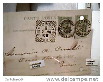 ENTIER POSTAL CARTE  BELGIE 5 +5 PERFIN SCC V1906 ANVERS  X TORINO  DJ12202 - Cartoline 1871-1909