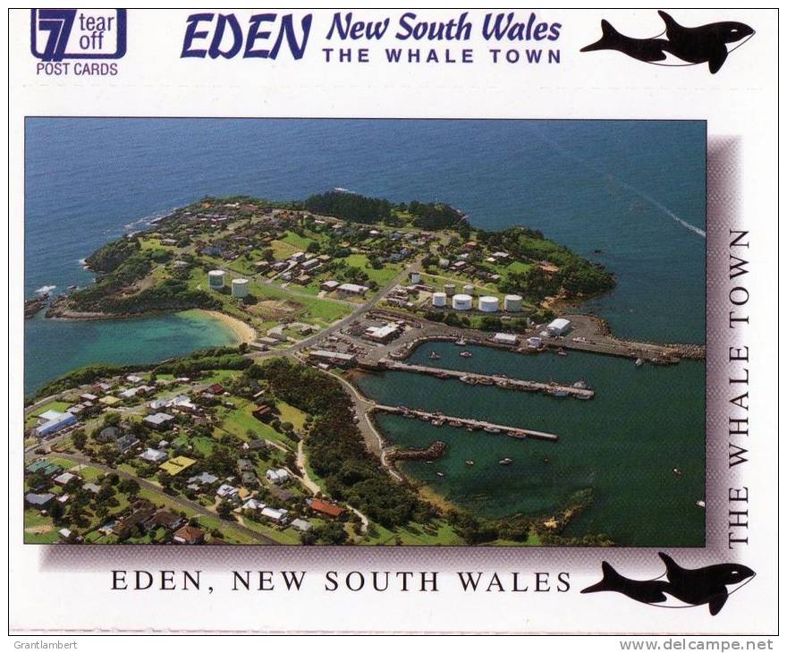 Eden, NSW - The Whale Town, Aerial View Of The Wharves, Snug Cove, Unused, Rose Series - Sonstige & Ohne Zuordnung