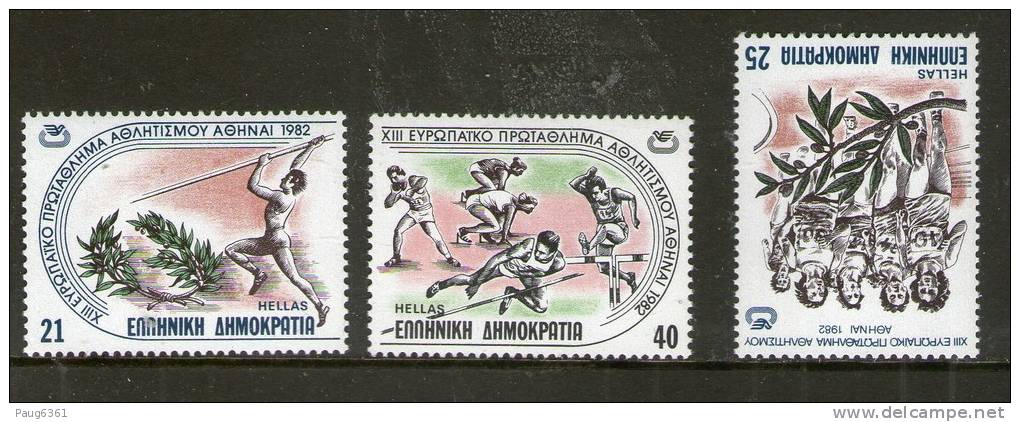GRECE 1982 SPORTS  YVERT  N°1461/63  NEUF MHN** - Unused Stamps