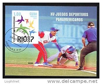 CUBA 2007, BASE-BALL, 1 Bloc Non Dentelé, Oblitéré. R2232 - Baseball