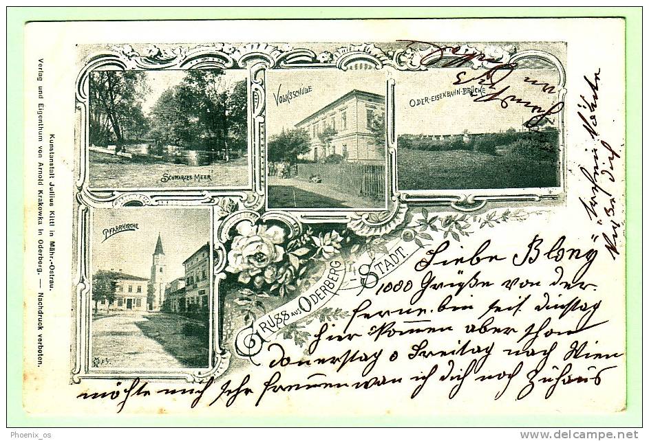 GERMANY - Oderberg, Litho, Mosaic Postcard, Year 1898 - Oderberg