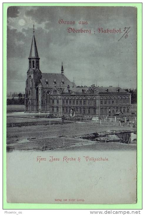 GERMANY - Oderberg, Bahnhof, Herz Jesu Kirche & Volksschule, Year 1898 - Oderberg