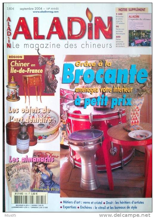 ALADIN-REVUE N°195-OBJETS ART DENTAIRE-LES ALMANACHS-AMENAGER SON INTERIEUR A PETITS PRIX - Brocantes & Collections