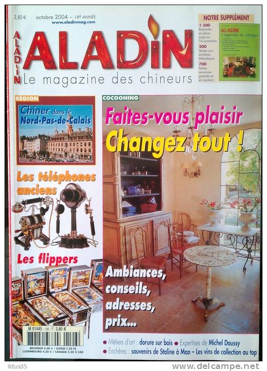 ALADIN-N°196-TELEPHONES ANCIENS-LES FLIPPERS-CHINER NORD PAS DE CALAIS-COCOONING - Collectors