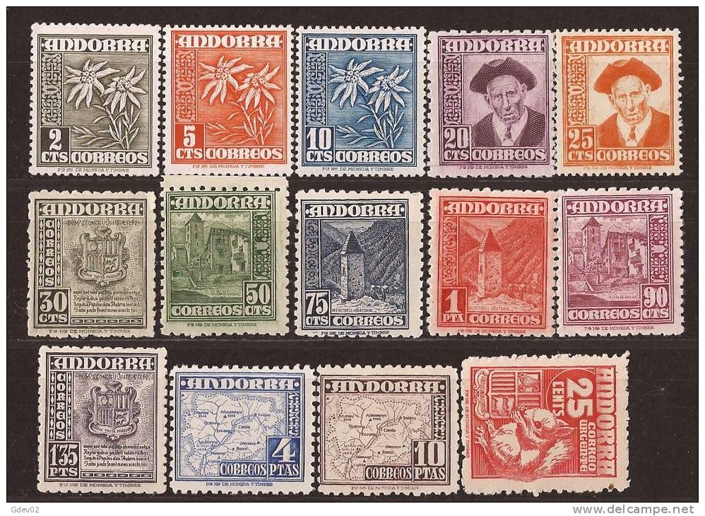 AND45-L2279TE Spain Espagne ANDORRA Española.1948(Ed 45/58**)  Sin Charnela .MUY BONITA - Postzegels