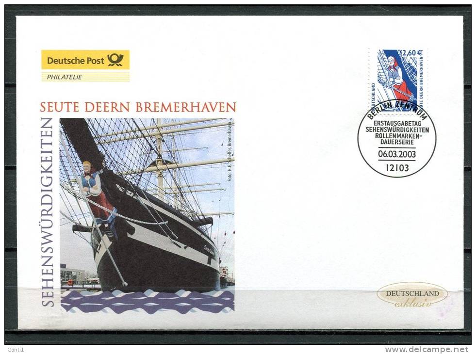 First Day Cover Bund 2003 Mi. Nr.2322 Ersttagsbrief "Freimarke: Sehenswürdigkeit Seute Deern,Bremerhaven" 1 FDC - Sonstige & Ohne Zuordnung