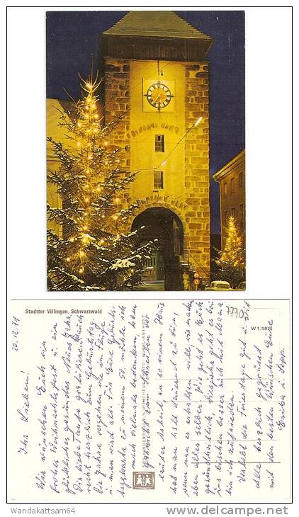 AK 11971 Stadttor Villingen, Schwarzwald Weihnachten Beleuchted 20.12.71 Kartenschreibdatum - Villingen - Schwenningen