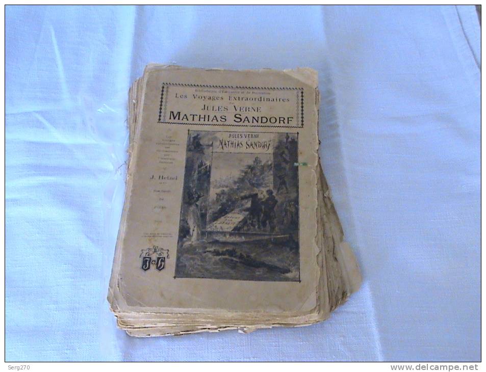 LE VOYAGE EXTRAORDINNAIRE  PAR JULES VERNE MATHIAS SANDORF J HETZEL 1885 EN L ETAT - French Authors