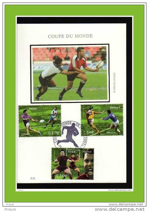 " 6° COUPE DU MONDE DE RUGBY " Sur 4 Cartes Maximum De 2007. N° YT 4063 à 4072. 10 Timbres ! CM - Rugby