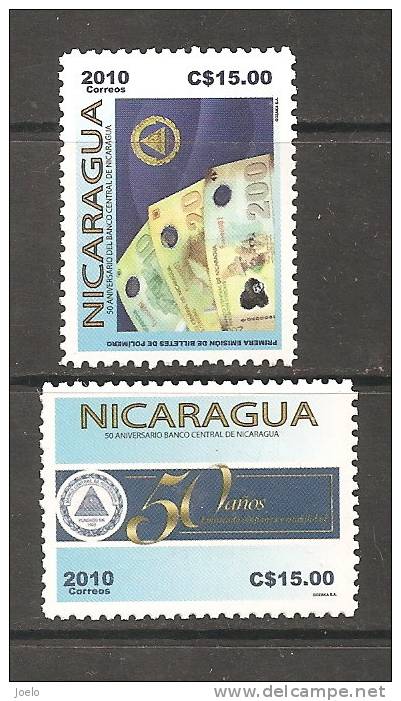 NICARAGUA 2010 CENTRAL BANK 50th ANNIV SET MNH - Ungebraucht