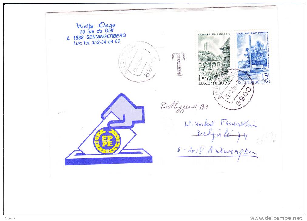 26/491       LETTRE 1994  POUR LA BELG. - Lettres & Documents