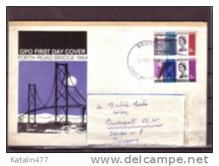 Great Britain, 1964. Forth Road Bridge - Circulated FDC - 1952-71 Ediciones Pre-Decimales