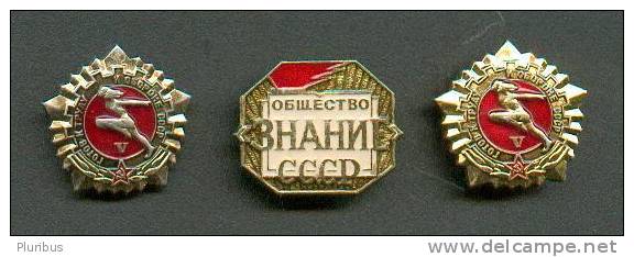 USSR RUSSIA   , Lot Of Three Red Pins, Badges - Sets