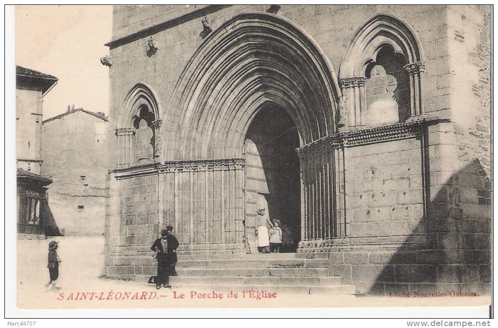 SAINT LEONARD De NOBLAT 87 Le Porche De L' Eglise  Véritable CPA - Saint Leonard De Noblat