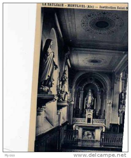 01 MONTLUEL La Saulsaie Institution St Michel La Chapelle Autel De La Vierge Statues De Ste Therese Et Ste Jeanne D'Arc - Montluel