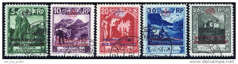 Liechtenstein Dienst 1932 Lot 5 Marken Mit B-Zähnung 11 1/2 - Dienstzegels