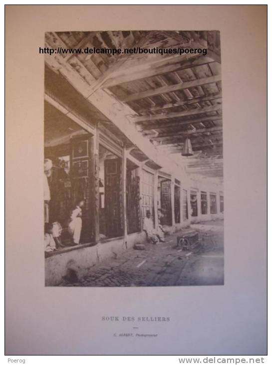 TUNIS TUNISIE SOUK DES SELLIERS - PHOTOGRAVURE SUR PLANCHE Par C. ALBERT - 24cmX31cm - Fin XIX Déb XX - Otros & Sin Clasificación