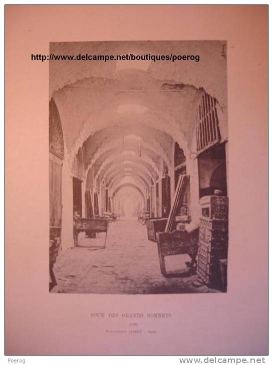 TUNIS TUNISIE SOUK DES GRANDS BONNETS - PHOTOGRAVURE SUR PLANCHE Par C. ALBERT - 24cmX31cm - Fin XIX° Début XX° - Andere & Zonder Classificatie