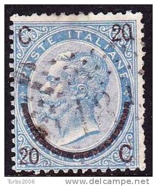 Italy 1865 King Victor-Emmanuel II  Brown Overprint 20  C On 15 C.blue Type III Y & T 22 - Afgestempeld