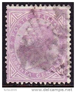 Italy 1863--77 King Victor-Emmanuel II 60 C. Violet Y & T 20 - Used