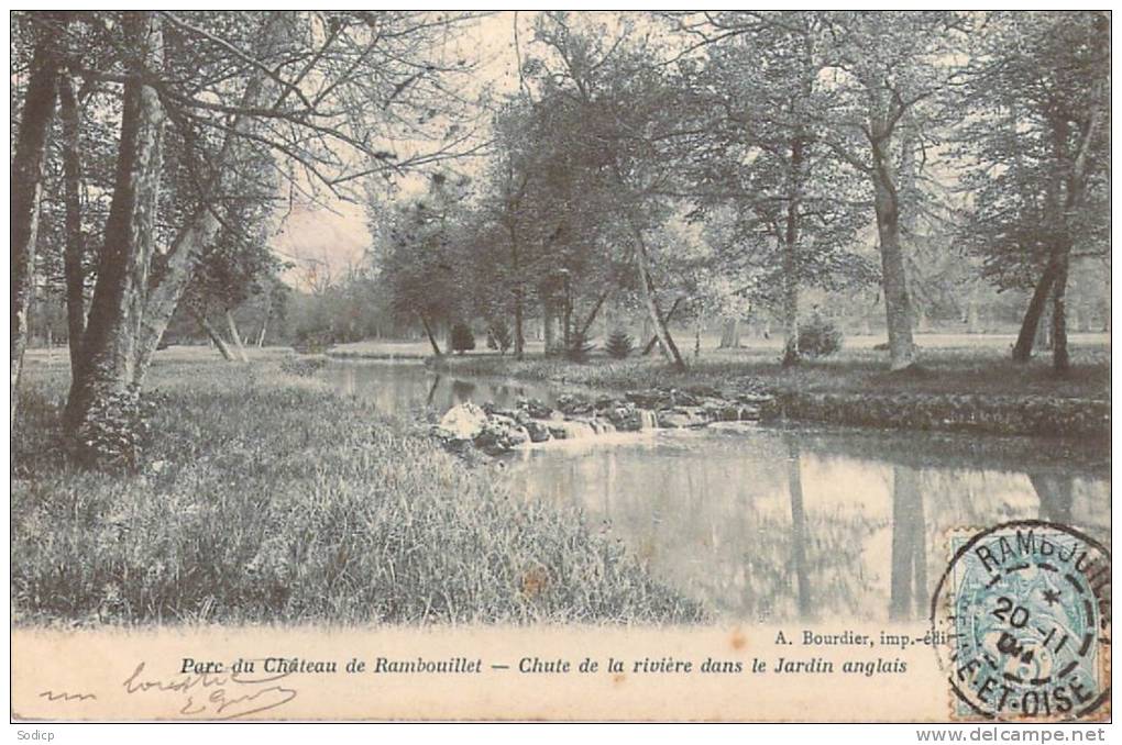 RAMBOUILLET PARC DU CHATEAU CHUTE DE LA RIVIERE DANS LE JARDIN ANGLAIS - Rambouillet (Château)