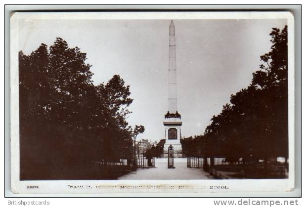 Liverpool - Sefton Park, Samuel Smith Memorial  - Real Photo Postcard - Liverpool