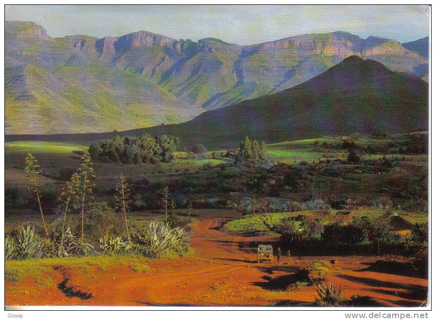 Lesotho-pitseng Village Leribe Lesotho(26/2/1979)-used Post Card+1 Stamps - Lesotho