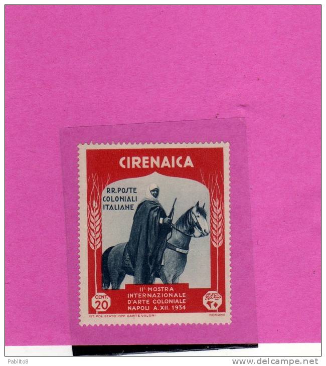 CIRENAICA 1934 MOSTRA COLONIALE DI NAPOLI 20 C MNH - Cirenaica