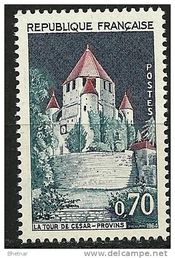 FR Variétés YT 1392Ad " Tour Provins" 1964 Neuf **  Toits Flamboyants - Neufs