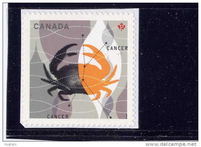 CANADA 2011, 2452  SIGNS OF THE ZODIAC: CANCER, SINGLE "P" - Single Stamps