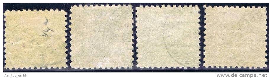 Liechtenstein 1921 4 Werte Wappen Zähnung 9 1/2 Zu#45A, 49A, 50A, 52A Gestempelt - Gebruikt
