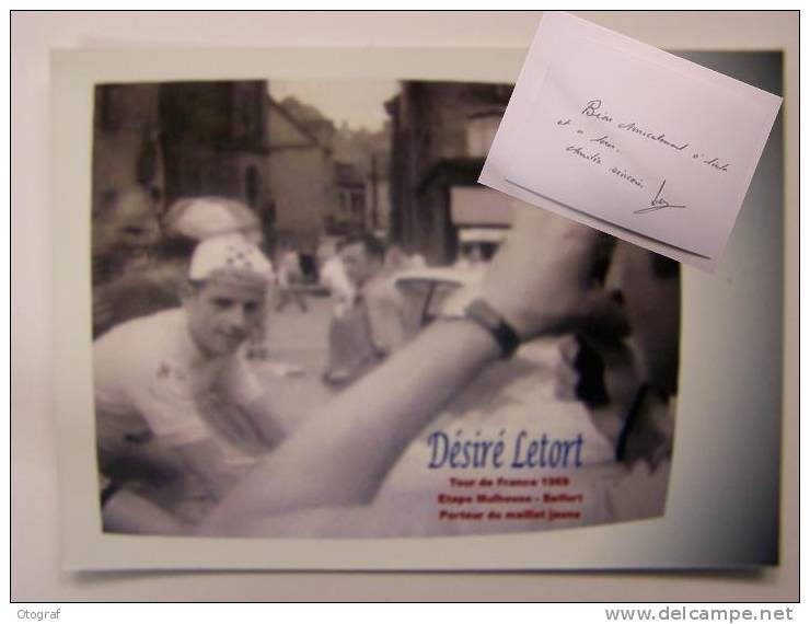 Désiré LETORT  Signé / Autographe / Hand Signed / Dédicace - TDF 1969 - Cyclisme