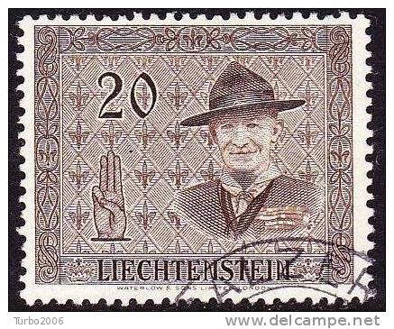 Liechtenstein 1953 Internationale Pfadfinderkonferenz Lord Baden-Powell 20 Rp. Dunkelsiena Mi 316 - Gebraucht