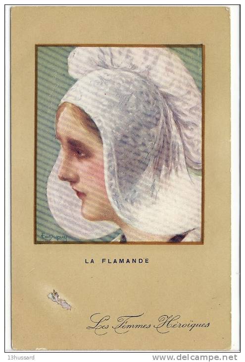 Carte Postale Ancienne Illustrateur Dupuis - Les Femmes Héroïques. La Flamande - Belgique - Dupuis, Emile